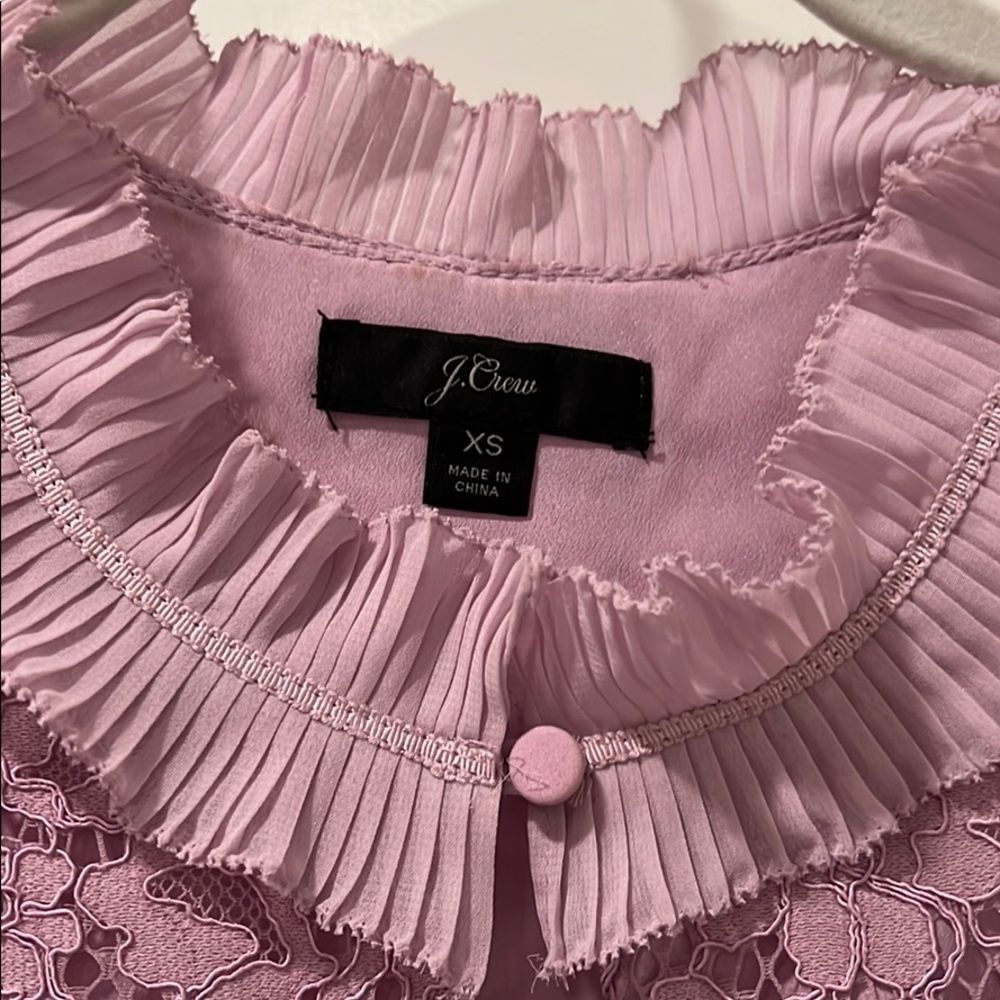 J Crew Lilac Lace Blouse XS - Picture 3 of 5